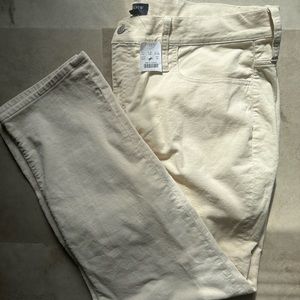 NWT J. Crew white corduroy size 35